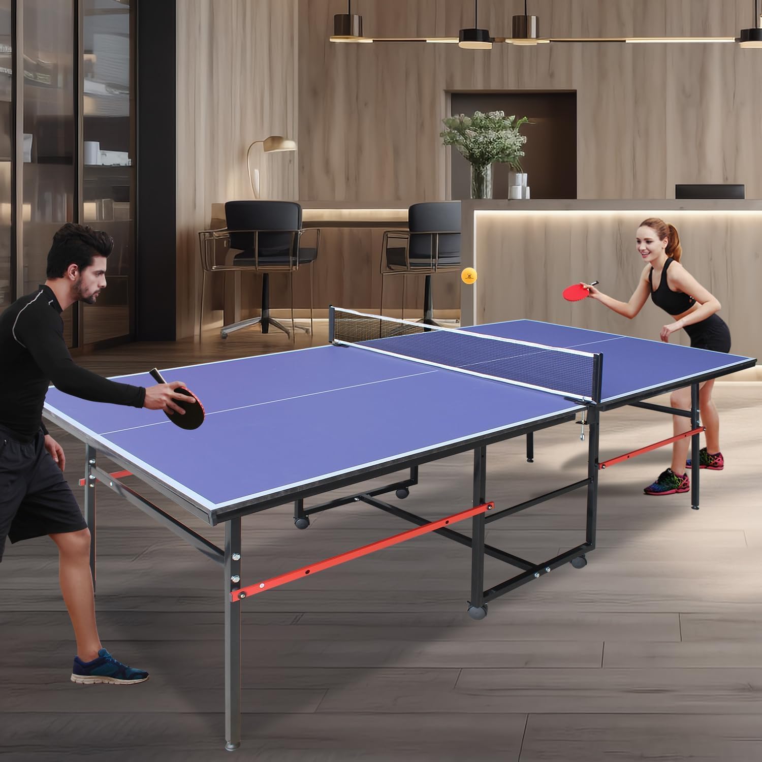 8 ft Portable Ping Pong Table， - Table Tennis Olympics recension och pris