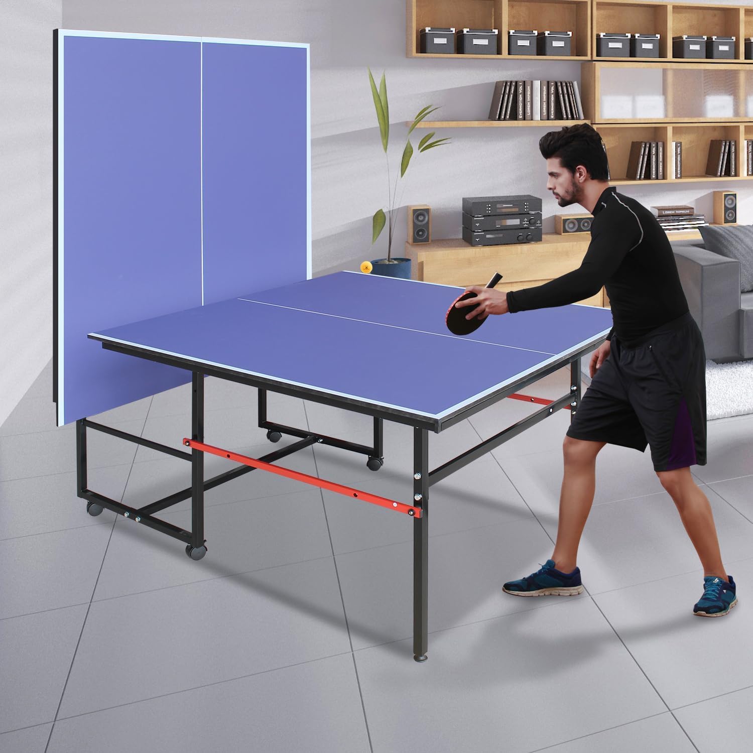 8 ft Portable Ping Pong Table， - Table Tennis Olympics recension och pris