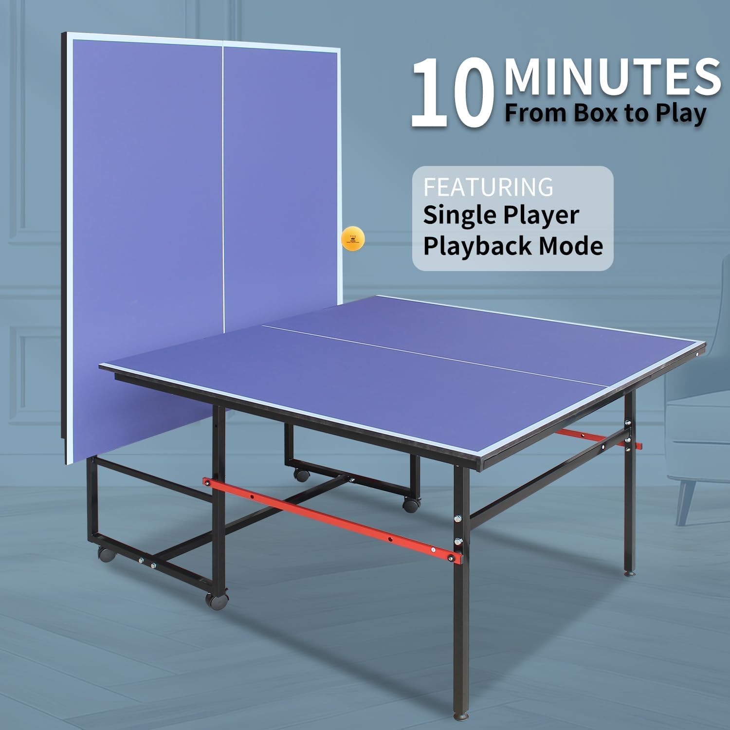8 ft Portable Ping Pong Table， - Table Tennis Olympics recension och pris