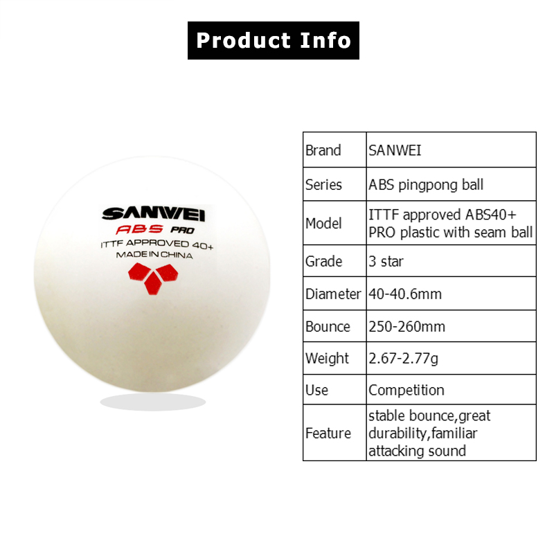 SANWEI ABS PRO 3-Star 40+ Tabl - Table Tennis Olympics recension och pris